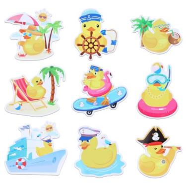 Imagem de 9 peças temáticas de decoração de porta de pato, ímãs bonitos de porta de cruzeiro ímãs temáticos de patos de cruzeiro adesivos de ímã para portas carros navio de cruzeiro superfícies metálicas e