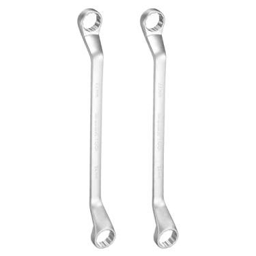 Imagem de HARFINGTON 2 peças Chave de extremidade de caixa extralonga deslocada 22 x 24 mm métrica 12 pontos 45 graus chave catraca caixa de extremidade dupla CR-V polido ferramentas chave inglesa longa