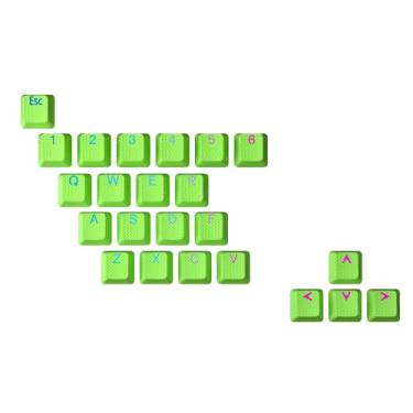 Imagem de Ranked Conjunto de teclas de borracha | Double Shot translúcido | Perfil OEM para teclado mecânico de jogos (verde neon, 23 teclas)