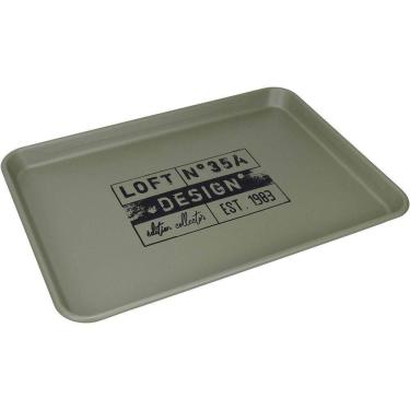 Imagem de Bandeja Decorativa Para Servir Home&co Metal 3x51x36cm Cinza