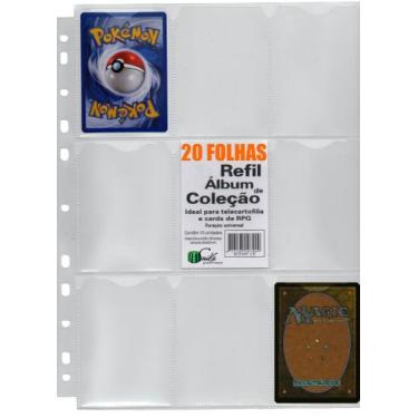 Imagem de 20 Folhas Fichário, Álbum Pasta 11 Furos Universal 9 Bolsos Cards Cart
