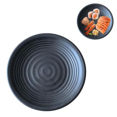 Imagem de Prato Oriental Redondo Preto em Melamina Restaurantes 20cm - Jolly