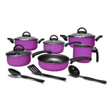 Imagem de Conjunto de Panelas Antiaderente Marpal 09 Peças Original, Roxo