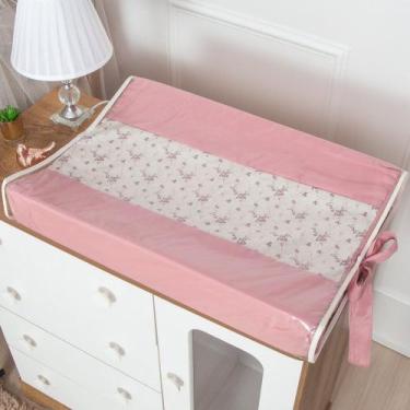Imagem de Trocador Anatômico de Bebê Luxo Floral Rosê - Miguel Baby