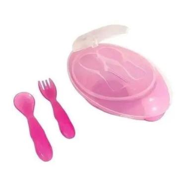 Imagem de Kit Papinha Bebe - Refeição Porta Talheres e Pratos Para Bebes e Crian