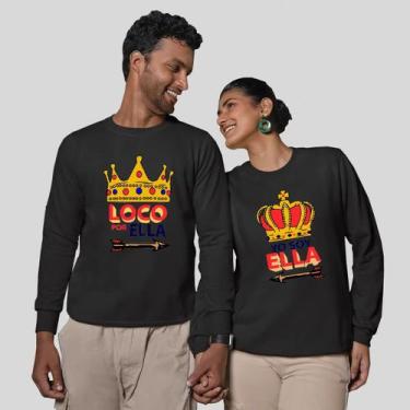 Imagem de Kit 2 Blusas Frio Moletom Careca Sem Capuz Casal Namorados Loucos - MP