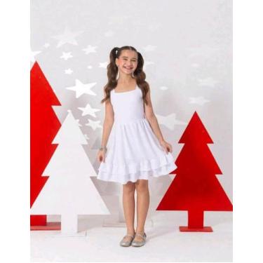 Imagem de Vestido Vermelho Infantil - Sem Marca, Branco, 4