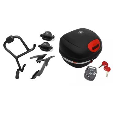 Imagem de Protetor Carenagem + Protetor Mao + Bagageiro Lander 2019 Scam + Bau Givi 33L E-33N