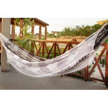 Imagem de Rede de Dormir  Jaguaruana Xadrez Off White com Marrom - TEIXEIRA