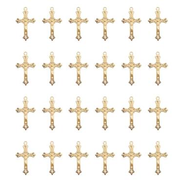 Imagem de Ruwado 30 peças de pingentes de crucifixo de Jesus para fazer joias 3,7 x 2,2 cm pingentes de cruz vintage para mulheres, colar faça você mesmo, pulseira, suprimentos de artesanato, chaveiro, brinco,