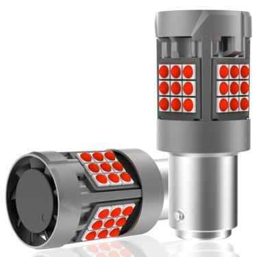 Imagem de RUNEWAX 1157 2357 2057 Lâmpadas LED traseiras de freio para Hyundai Elantra Santa Fe Sonata Tucson, 12V 1000K Vermelho CANBUS livre de erros, anti hiperflash, plug N Play, pacote com 2