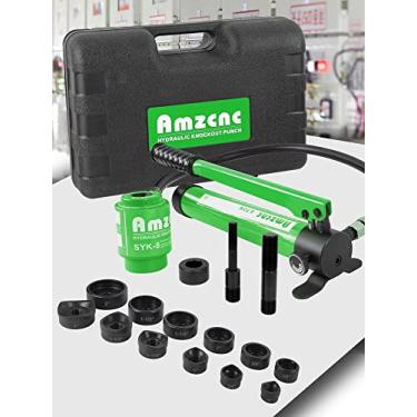 Imagem de AMZCNC Kit de Ferramentas de Punção Hidráulica 8T com 6 Matrizes (1/2" A 2") - Conjunto Preciso de Cortadores de Furos para Metal e Conduíte