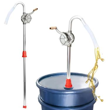 Imagem de Punmew Bomba de tambor de alumínio 5 a 55 galões resistente à corrosão bomba manual para transferência de diesel, hidráulica, motor, óleo de aquecimento