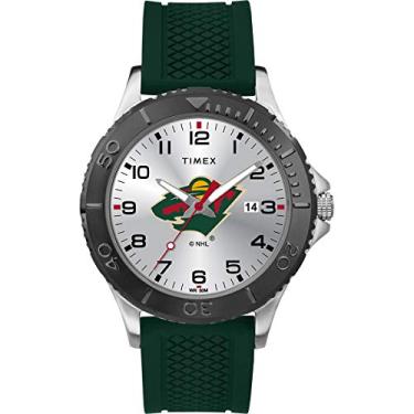 Imagem de Relógio gamer masculino Timex NHL 42 mm, Minnesota Wild
