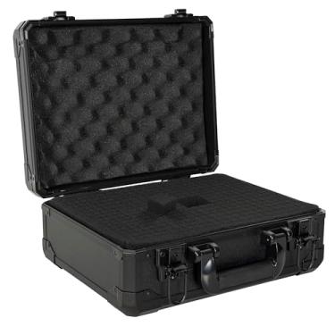Imagem de ITHWIU Estojo de transporte de alumínio de 13 polegadas 13 x 10 x 5,5 polegadas ideal para transporte de microfone e equipamento de câmera, estojo de mixer de DJ com espuma pré-cortada perso