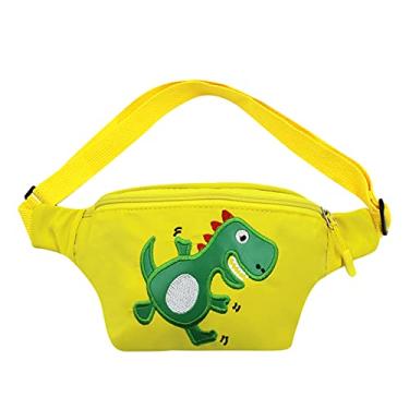 Imagem de Pochete para crianças, bolsa de cintura de dinossauro de desenho animado pequena com quadril pochete para celular com cinto ajustável para crianças, esportes, corrida, acampamento, viagem,
