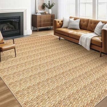 Imagem de GlowSol Tapetes laváveis 25 x 33 cm, moderno, sólido, trançado, estampado, grande, antiderrapante, macio, para sala de estar, tapete neutro, tapetes rústicos para casa de fazenda, quarto, sala de