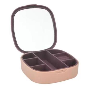 Imagem de Porta joia portatil com espelho - bazar do saara, ROSA