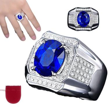 Imagem de Anel Prateado Trabalhado Zircônias E Topázio Fusion