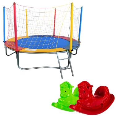 Imagem de Kit Cama Elástica 2,30m 2 Gangorra 1 Lugar