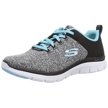 Imagem de Skechers Tênis feminino Flex Appeal 4.0-Brilliant View, Preto/azul claro, 40