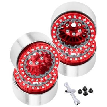 Imagem de BRCatWPark RC 1.9 Wheel Rims for 1/10 SCX10 SCX10 II 90046 SCX10 III AXI03007 SCX10 Pro TRX4 TRX6 Gen7/8 D90 VS4-10 MST CFX RC Crawler Car,Red
