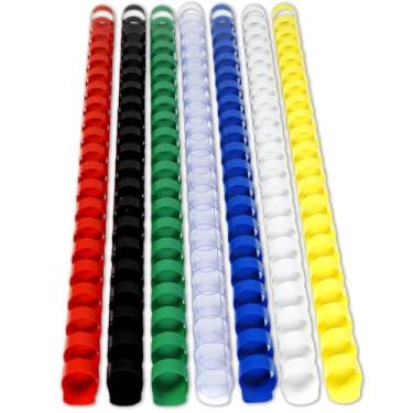 Imagem de Rayson Pentes de encadernação de plástico CR-10-100-M-CA 21 anéis, capacidade de 55 folhas (80 g/m², 9 kg), anel de pente colorido, papel tamanho A4 de encadernação máx. de 9 cm (21 x 29,7 cm) Caixa