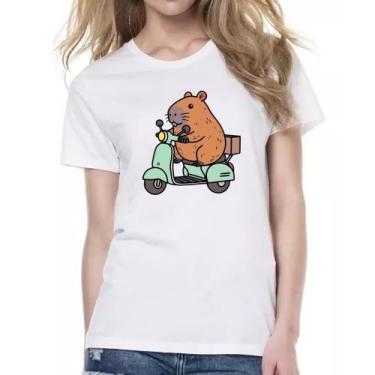 Imagem de Camiseta Baby Look Capivara na lambreta - Alearts, GG