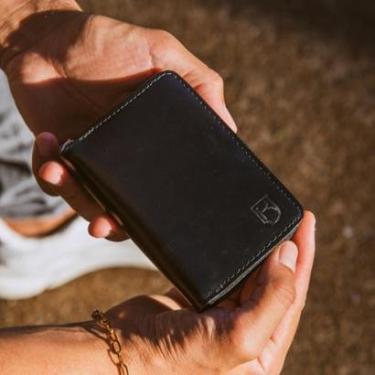 Imagem de Carteira Masculina Sanfonada Zíper Couro RFID RG CNH Cédulas-Masculino