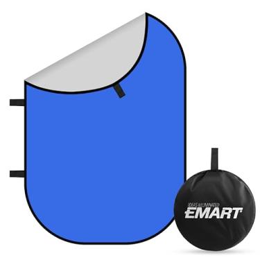 Imagem de EMART 5 cenários portáteis Chromakey de 2 metros para fotografia, tela azul/cinza 2 em 1, fundo dobrável reversível pop-up para sessão de fotos, zoom, transmissão ao vivo
