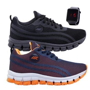 Imagem de Kit 2 Tênis Menino Infantil Com Cadarço De Criança + Relógio-Unissex