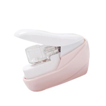 Imagem de YsXoWiui Grampeador Cartoon Sem Grampos para Uso em Sala de Aula, Cor do chá de leite, Tamanho real