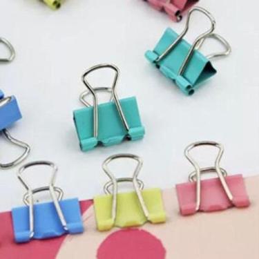 Imagem de Grampo Prendedor - Clips De Papel De Metal - Kit Grampo 40 Peças Cores