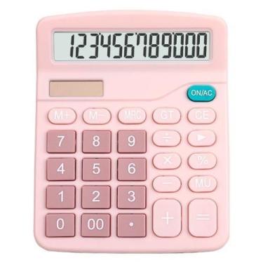 Imagem de Calculadora Mesa Comercial Escritório Grande 12 Dígitos Solar e Pilha 