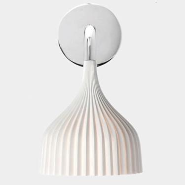 Imagem de Luminária de parede nórdica vintage em acrílico, 5,3 pol., criatividade, personalidade, base E12/E14, creme, para cozinha, corredor, sala de jantar, estudo, escadas (branca)