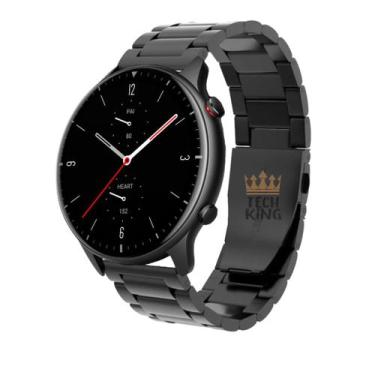 Imagem de Pulseira De Aço Inox Gomada Elos Compatível com Amazfit Gtr 2 / Gtr 2e