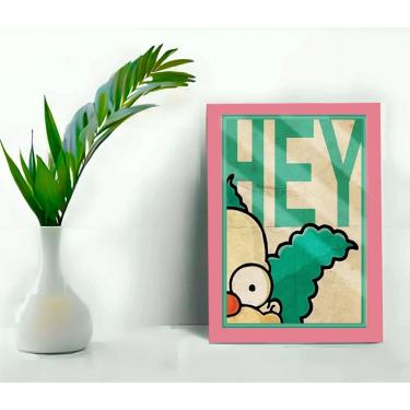Imagem de Quadro Decorativo Palhaço Krusty Hey Moldura e Vidro 33x25