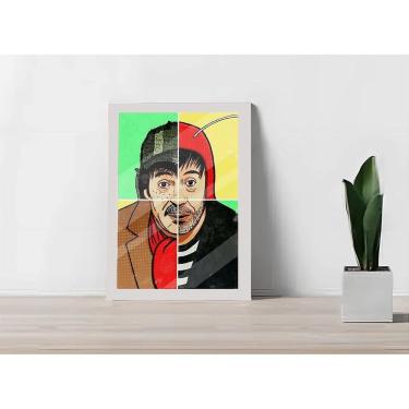Imagem de Quadro Decorativo Chaves Chapolin C Moldura e Vidro 33x25 A4