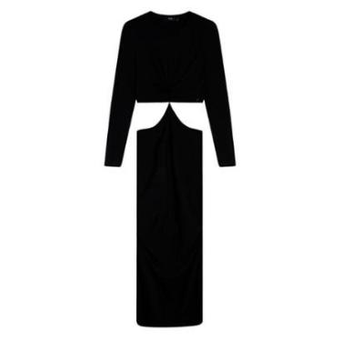 Imagem de Vestido Ellus Preto Visco Heavy Cutout Dress Ml-Masculino
