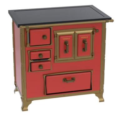 Imagem de Fogao a Lenha Venax GII n 1 Renaissance Premium Vermelho, SAIDA DIREIT