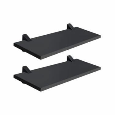 Imagem de Kit 2 Prateleiras 20x40 cm na cor Preta em MDF resistente com kit de montagem completo Prateleiras Organizadoras de quarta sala cozinha varanda lavanderia "