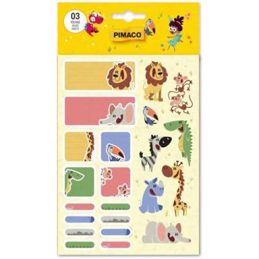 Imagem de Etiqueta Adesiva, Escolar, Baby Bichos 3 Folhas, Pimaco