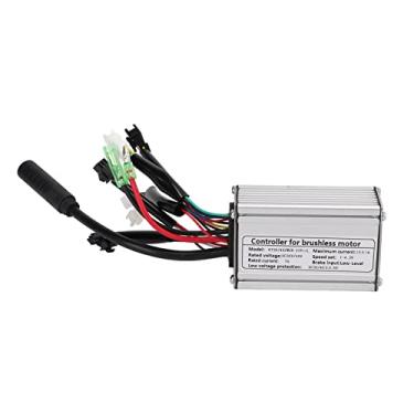 Imagem de 36V 48V 15A 6 MOSFETS Controlador de alumínio Controlador de motor de liga de alumínio para acessórios de bicicleta elétrica com fio de luz de cabeça dupla e desempenho de alta
