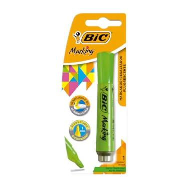 Imagem de Pincel Marcador de Texto Fluorescente BIC Marking Verde, Ponta Chanfrada, 1.5 - 5.5mm, 904199, 1 Unidade