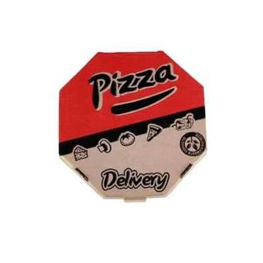 Imagem de Caixa De Pizza Papelão Montável Oitavada Estampada C/25 Unid tampa presa (35)
