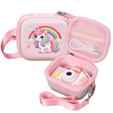 Imagem de worfty Estojo Para Câmera Infantil Goopow/Seckton/Masterbee/Cimelr/Desuccus/Outuvas/Dylanto/Gktz/Ditupan, Brinquedo Digital Crianças, Filmadora, Suporte Armazenamento E Transporte, Unicórnio Rosa (S