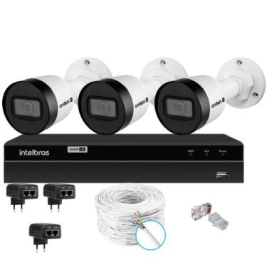 Imagem de Kit Cftv 3 Câmeras Ip Intebras 1130b Poe Nvd Intelbras 1404