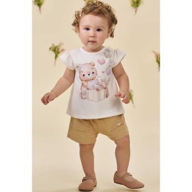 Imagem de Conjunto Menina Bebê Shorts e Blusa Ursinho Menina-Feminino