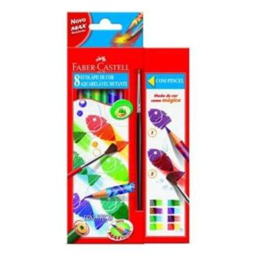 Imagem de Lapis de cor 08 cores aquarelavel mutante com pincel faber-castell