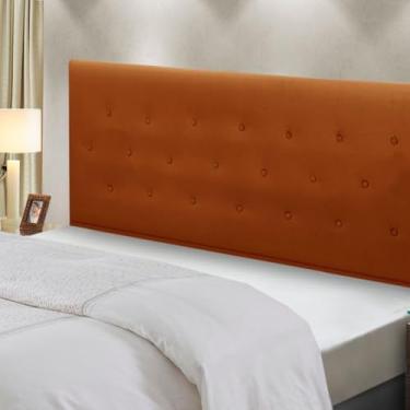 Imagem de Cabeceira Montreal Solteiro, Estofada em Veludo, Madeira de Eucalipto, para Cama Box (Terracota)